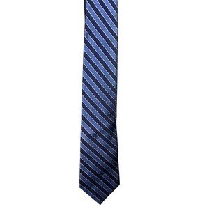 Tommy Hilfiger Blue Green Diagonal Stripe Tie • Classic Silk Look OS